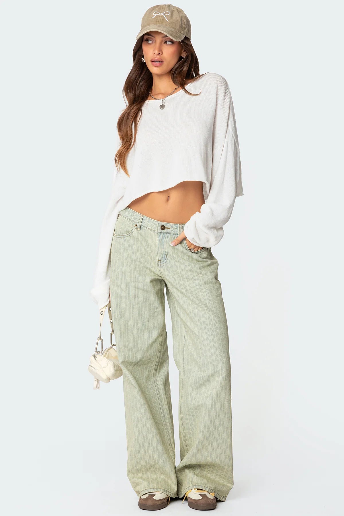 Textured Low Rise Jeans