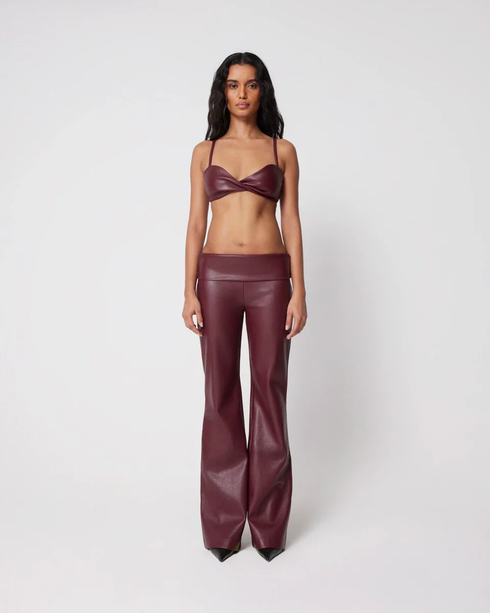 Fold Over Leather Pants